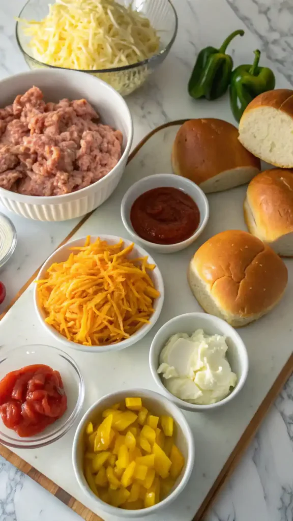 cheesy chicken sloppy joes