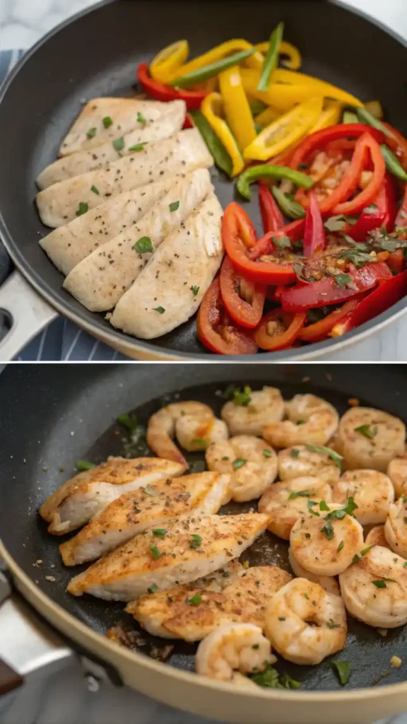 Asian-inspired stir-fry dish chicken and shrimp recipes