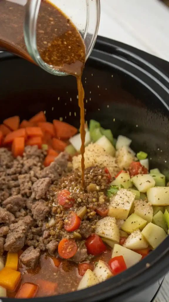 nutritional information slow cooker hamburger casserole