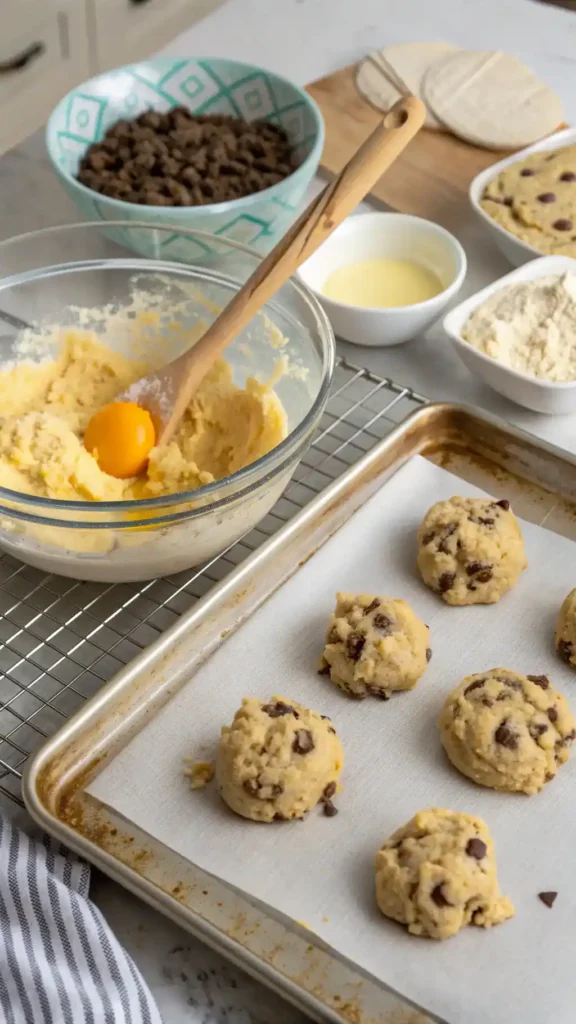 cookie shaping and portioning disney chocolate chip cookie
