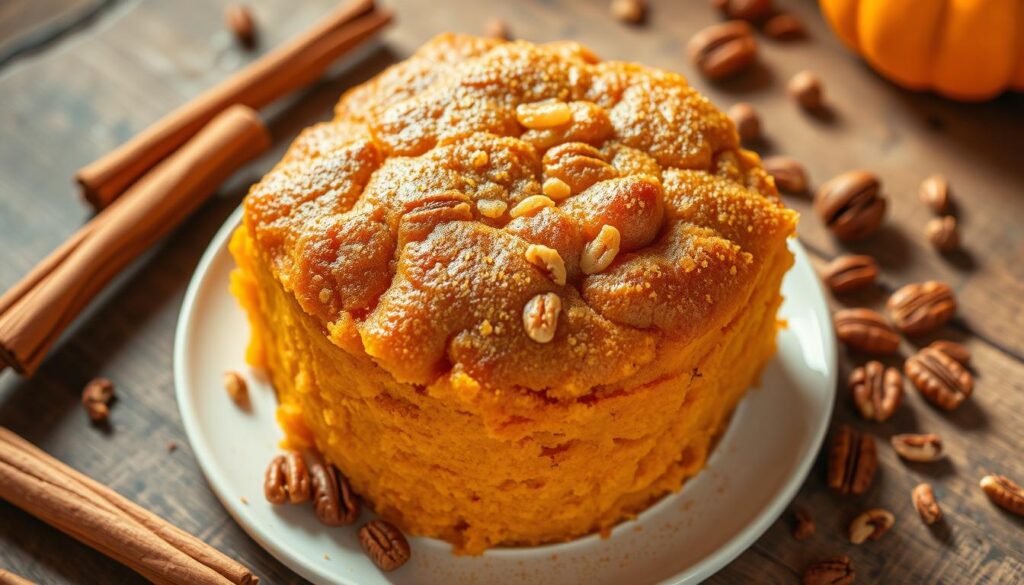 pumpkin dump cake with spice cake mix