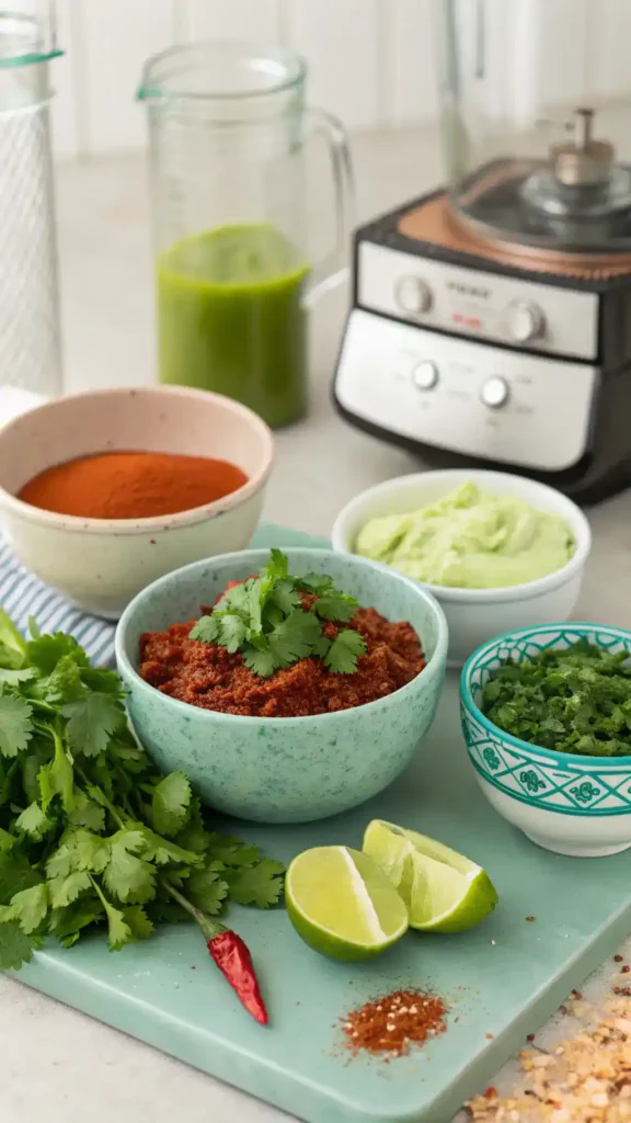 Making Hello Fresh Tex Mex paste in a kitchen.