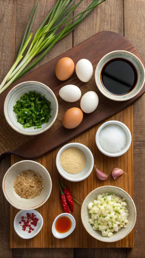 Ingredients for mayak eggs recipe