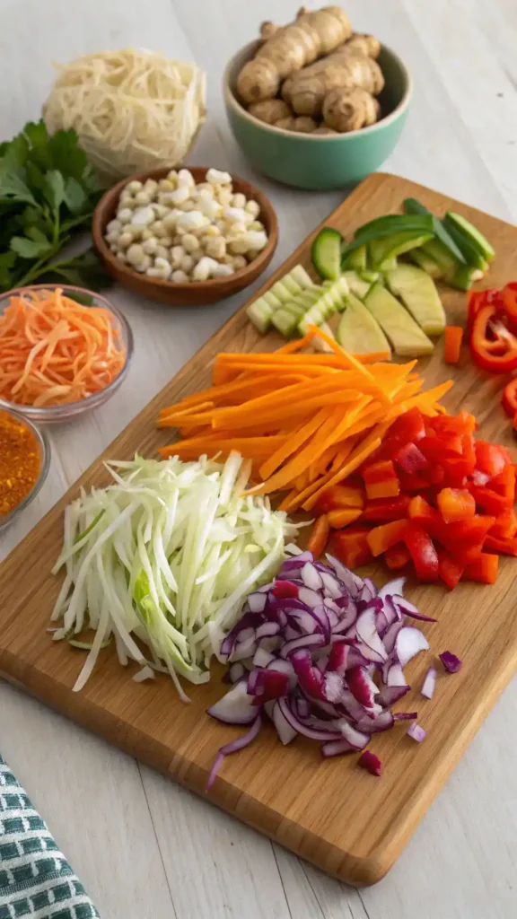 Ingredients for Veggie Egg Rolls