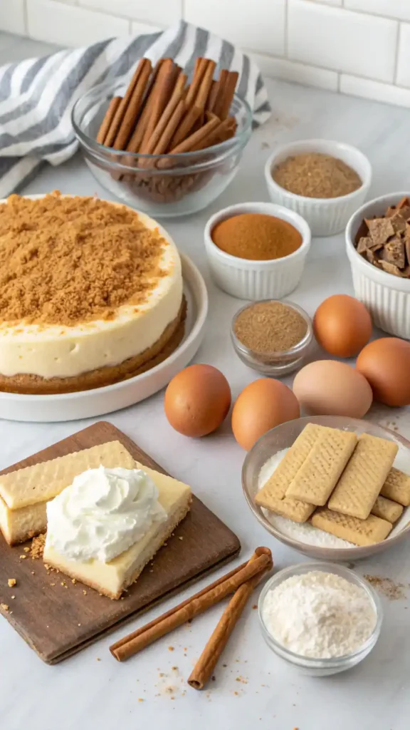 Ingredients for churro cheesecake