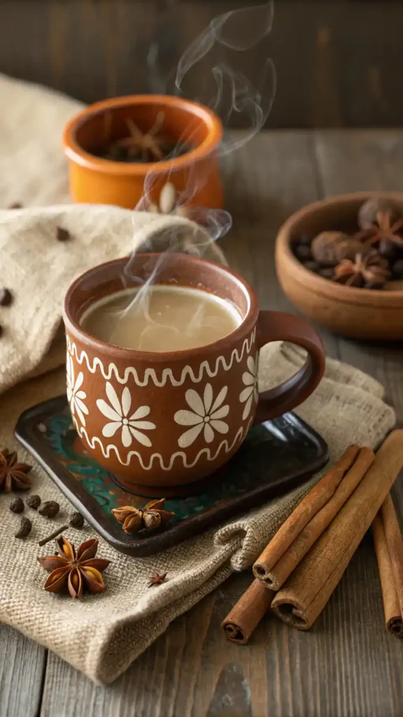 A cup of Cafe de Olla with spices