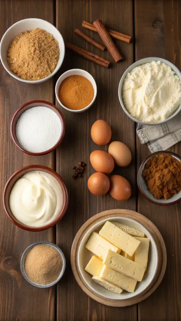 Ingredients for churro cheesecake