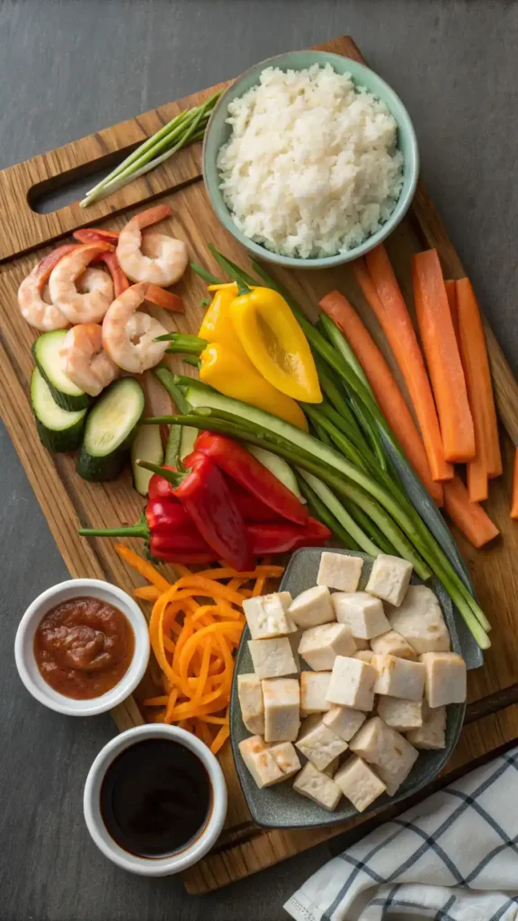 Ingredients for hibachi recipe