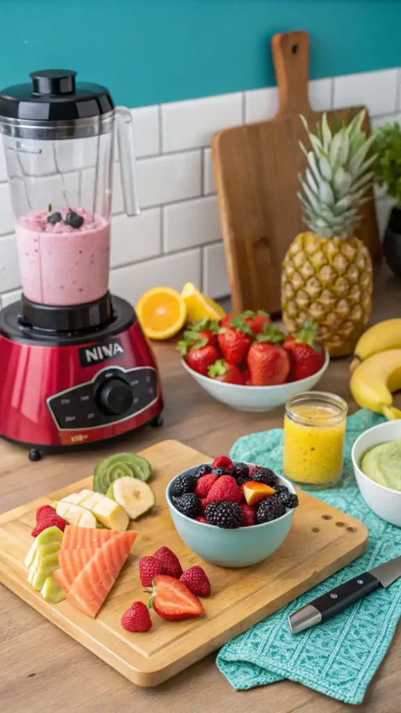 Making Ninja Creami recipes in the kitchen