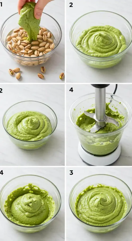 Making pistachio cream step-by-step