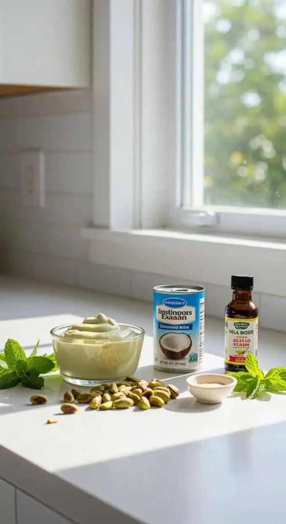 Ingredients for pistachio cream recipe