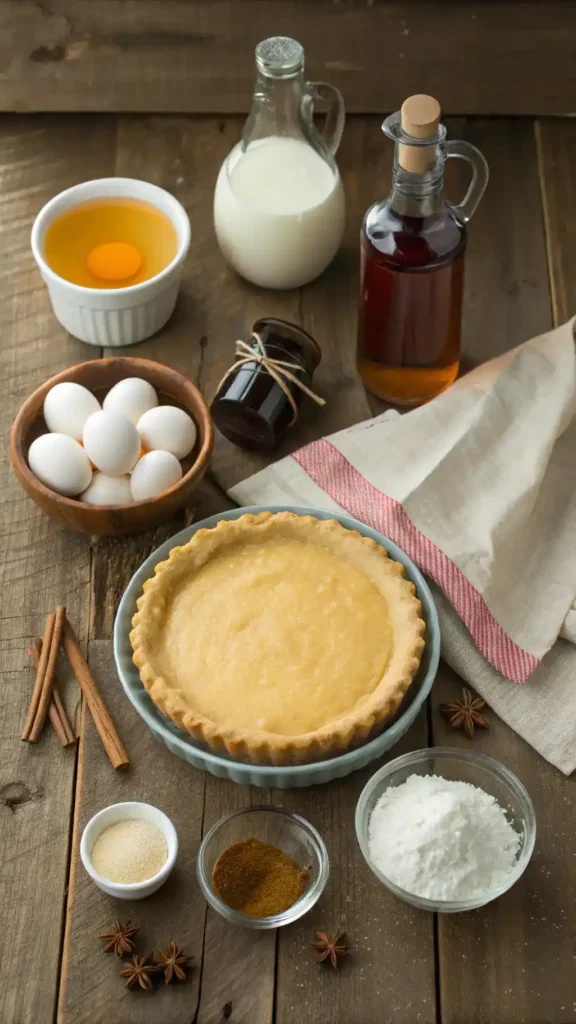 Ingredients for vinegar pie