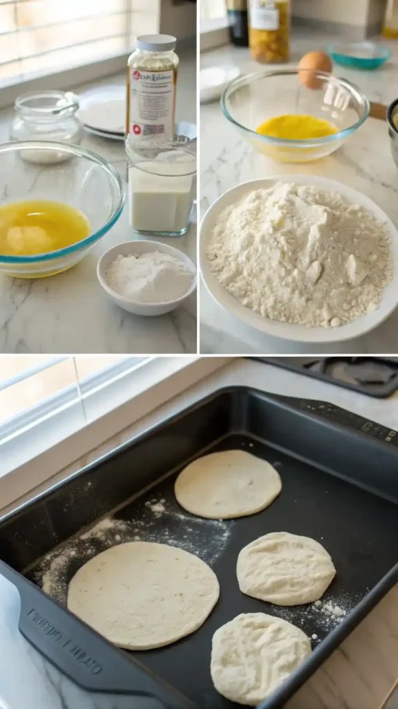 Making flour tortillas step by step