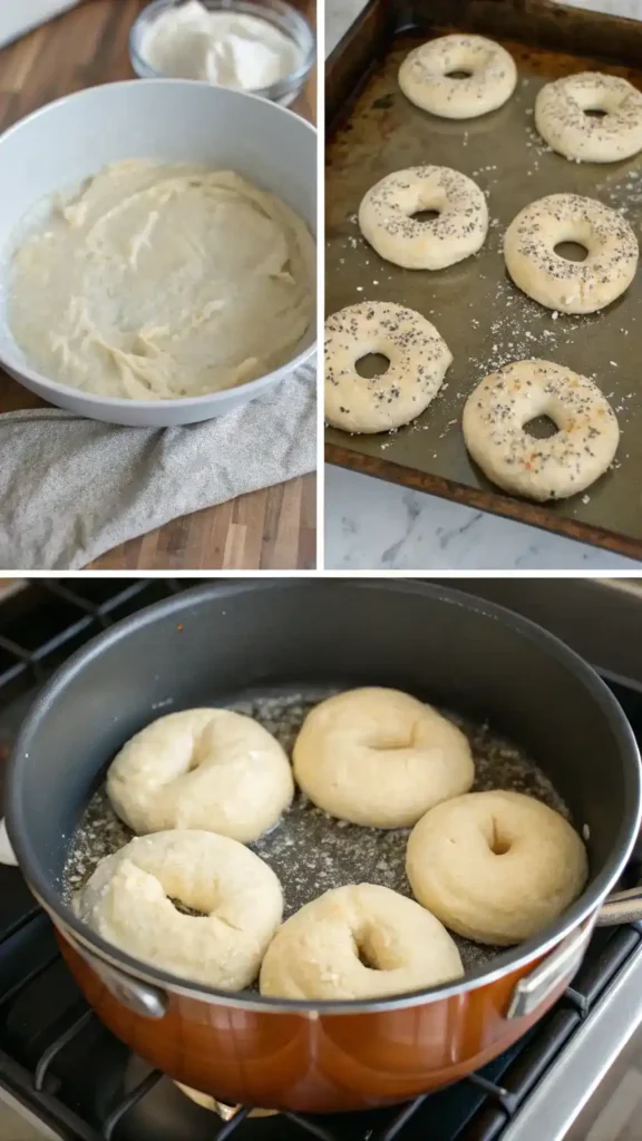 Making homemade bagels