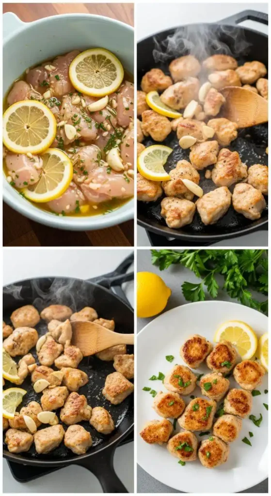 Cooking Lemon Garlic Chicken Bites