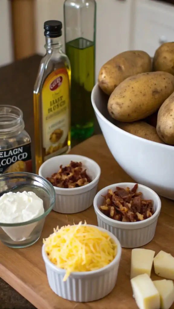 Ingredients for baked potato recipe