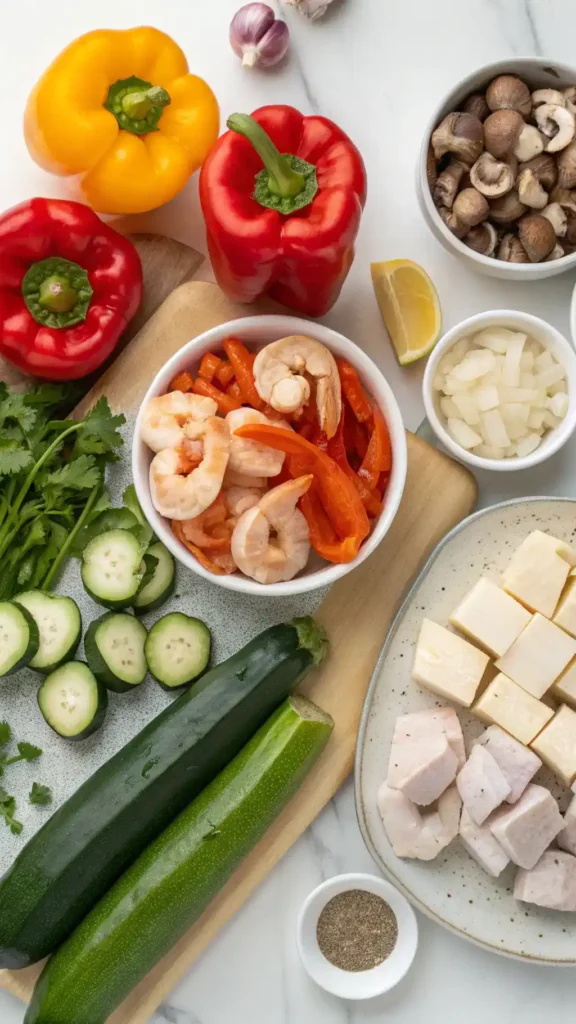 Fresh ingredients for Blackstone recipes.