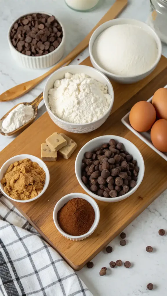 Ingredients for Chocolate Chip Cookie Brownies
