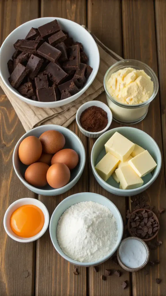 Ingredients for Chocolate Mousse Brownies
