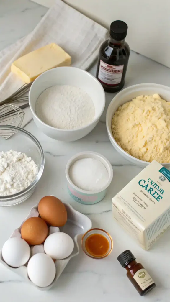 Ingredients for cloud cake recipe