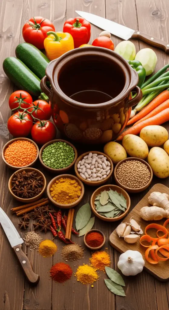 Ingredients for slow cooker soup recipes