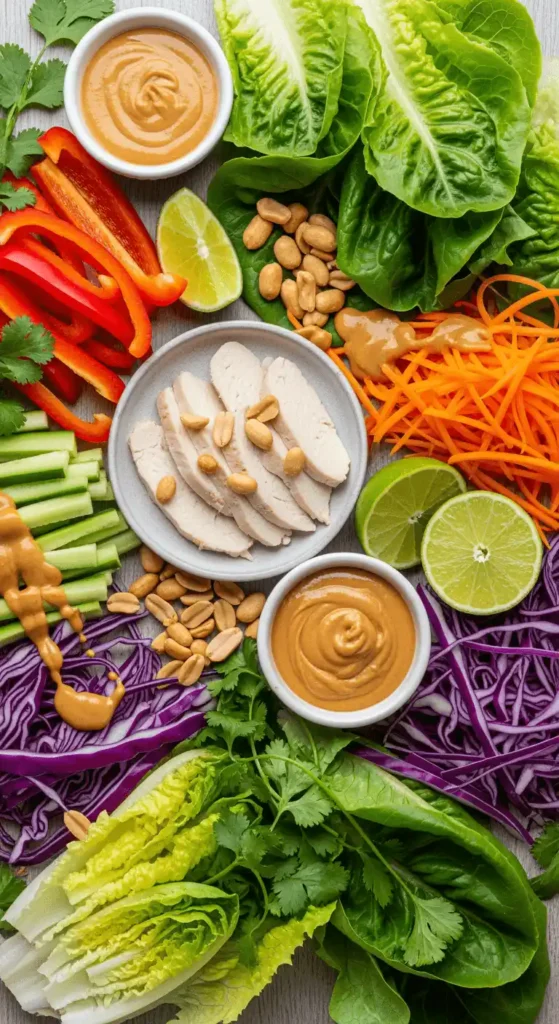 Ingredients for Thai Peanut Chicken Wraps