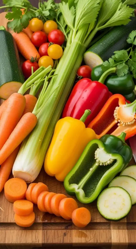 Fresh ingredients for Vegetable Soup
