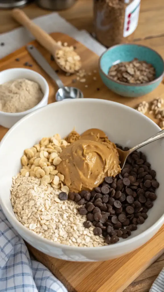 Mixing ingredients for protein balls