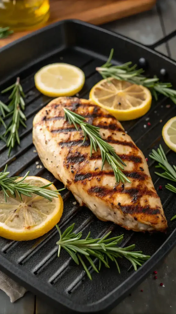 Grilled chicken on the grill
