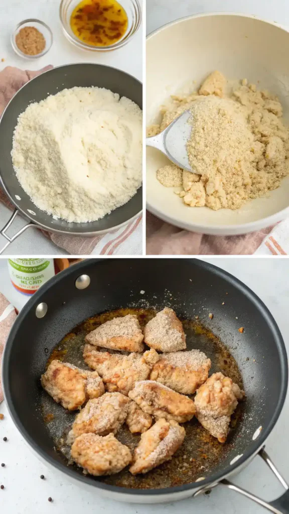Fried chicken preparation steps