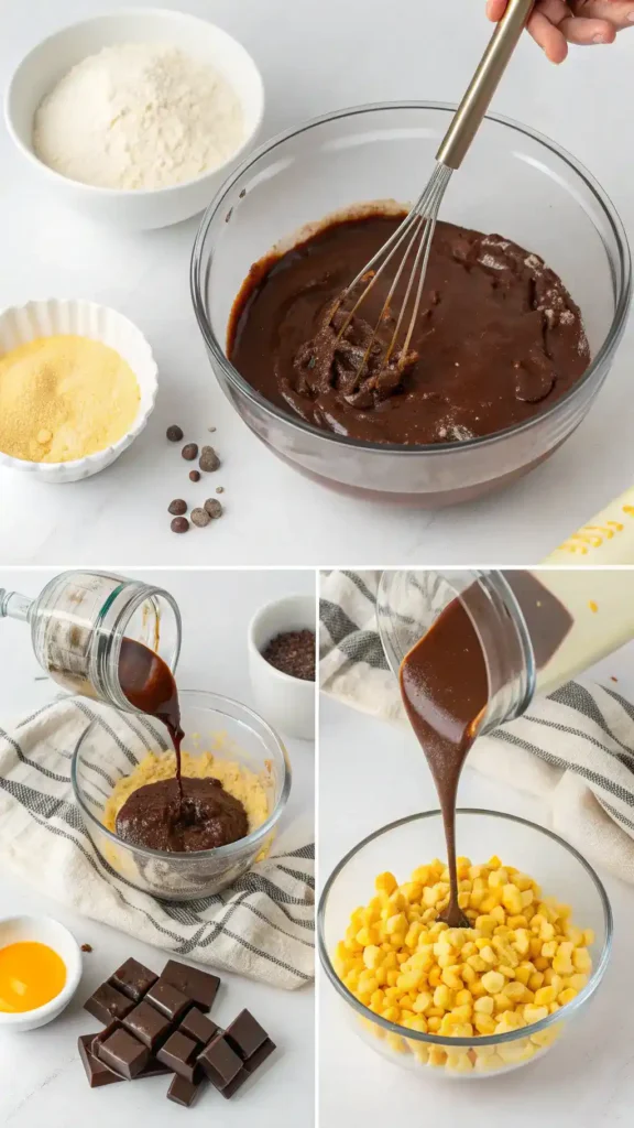 Step-by-step process of making modeling chocolate.