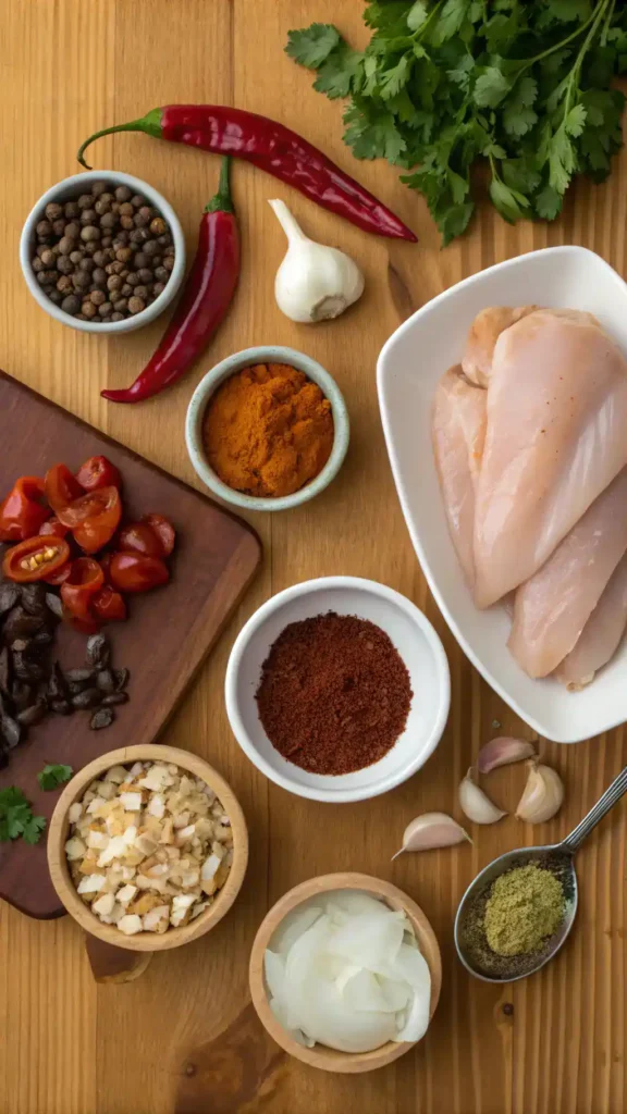 Ingredients for chipotle chicken recipe