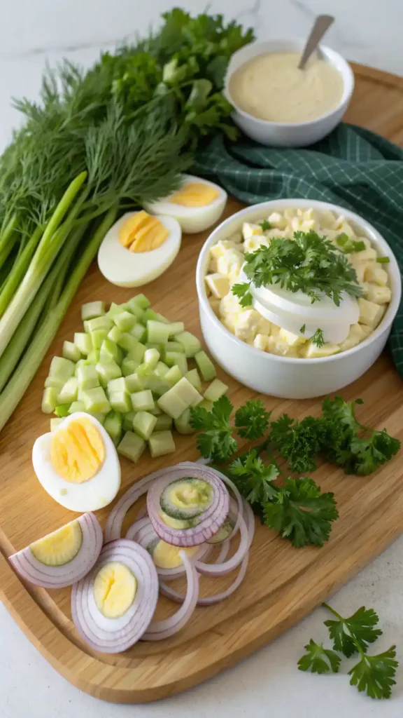Ingredients for egg salad recipe