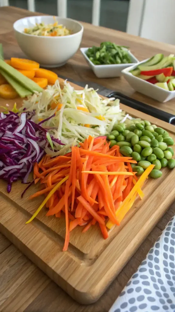 Fresh ingredients for Asian salad