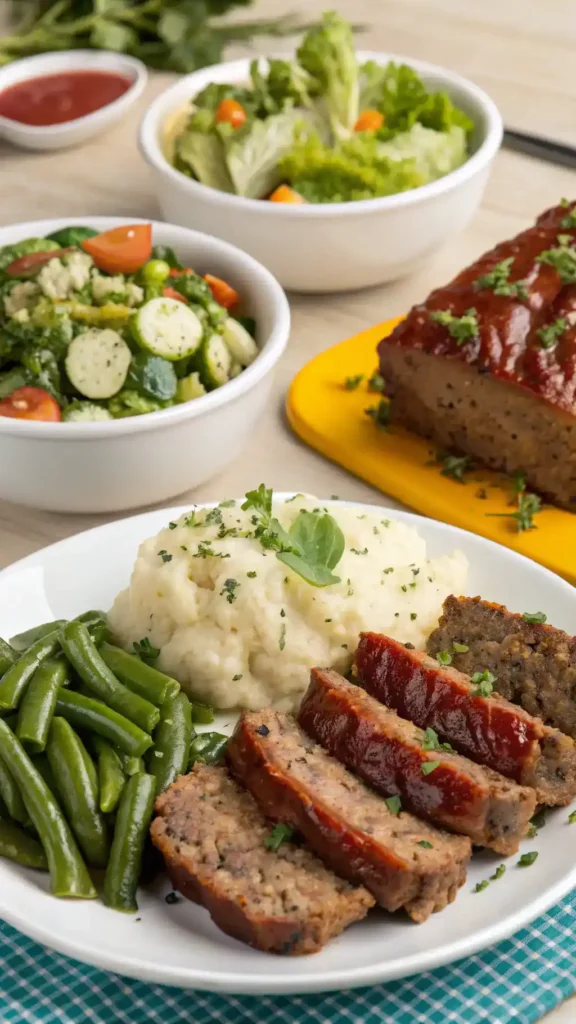 Serving suggestions for Cracker Barrel Meatloaf.