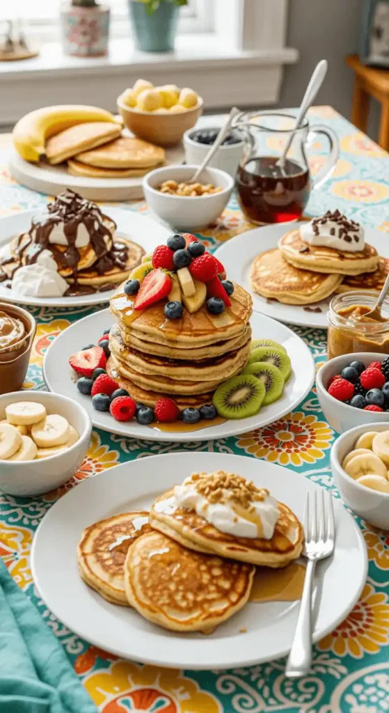 Different serving ideas for gluten-free pancakes.