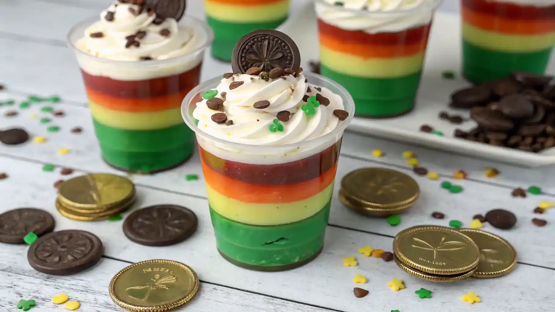 St Patrick’s Day Pudding Cups