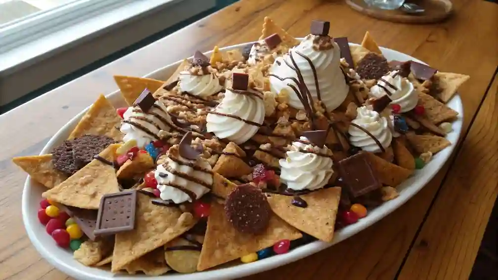 Dessert nachos funny April Fools Day dessert on platter