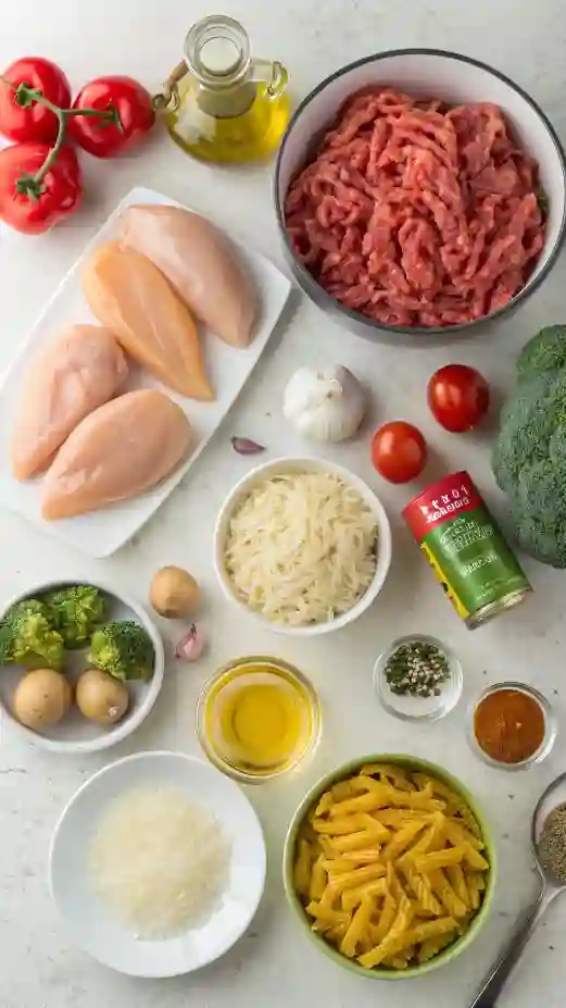 Common ingredients for easy weeknight dinners