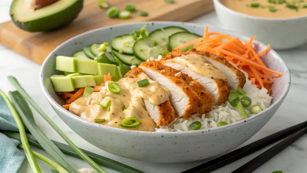 Bang Bang Chicken Bowl healthy meal prep recipe