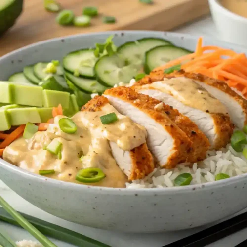 Bang Bang Chicken Bowl healthy meal prep recipe