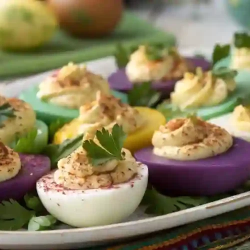 Mardi Gras Deviled Eggs