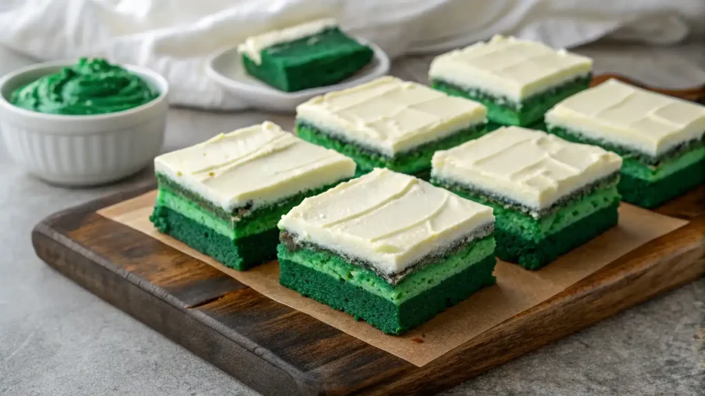 Green velvet brownies with cream cheese frosting