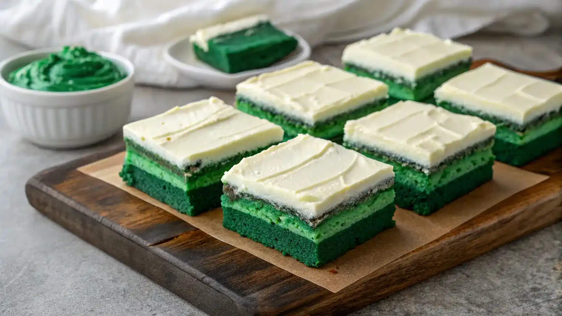 Green velvet brownies with cream cheese frosting