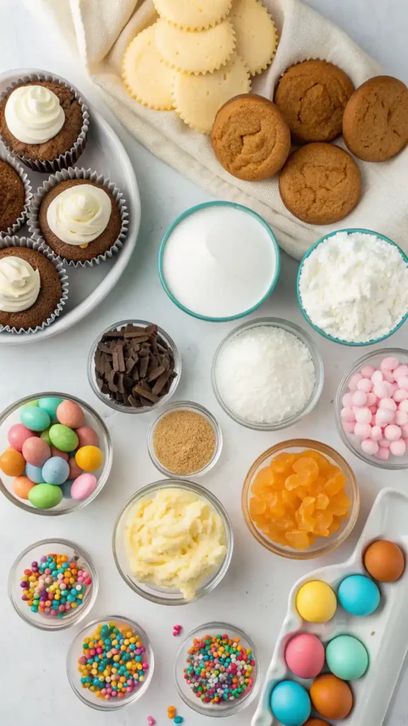 Ingredients used to create April Fools birthday party food ideas
