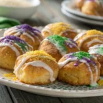 King Cake Bites mini Mardi Gras dessert