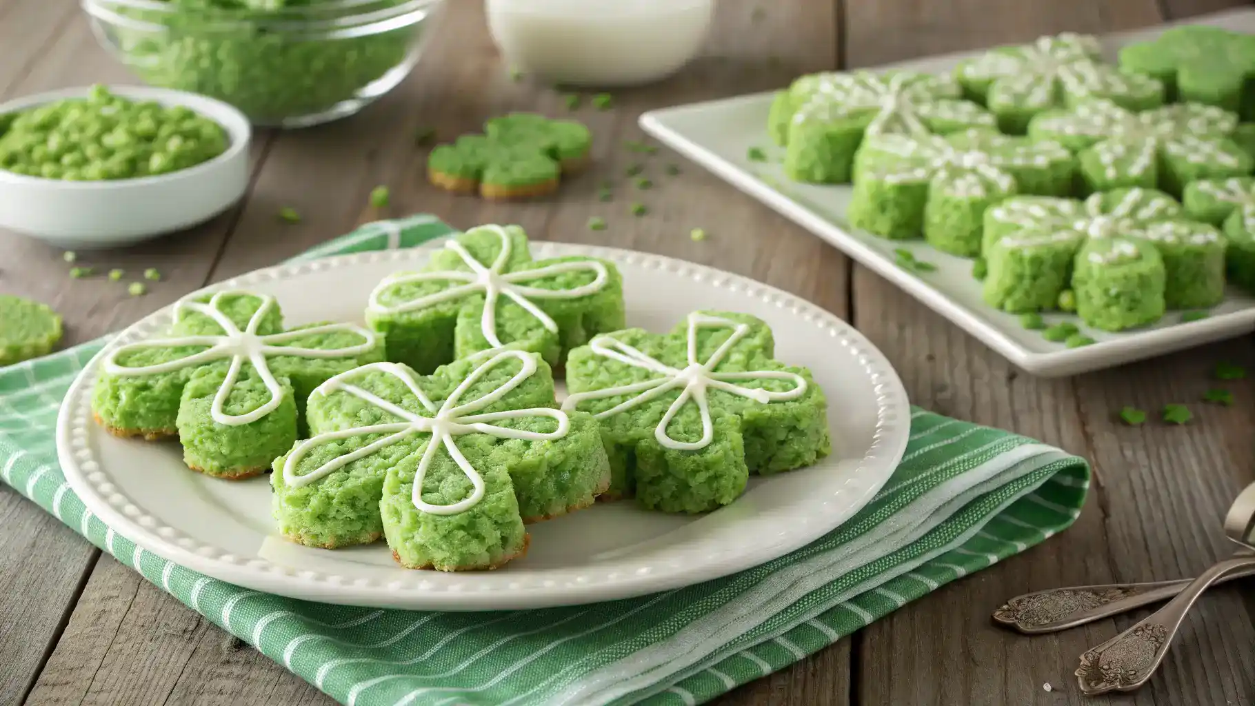 Shamrock Rice Krispie Treats clover bars