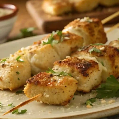Garlic Parmesan Chicken Skewers