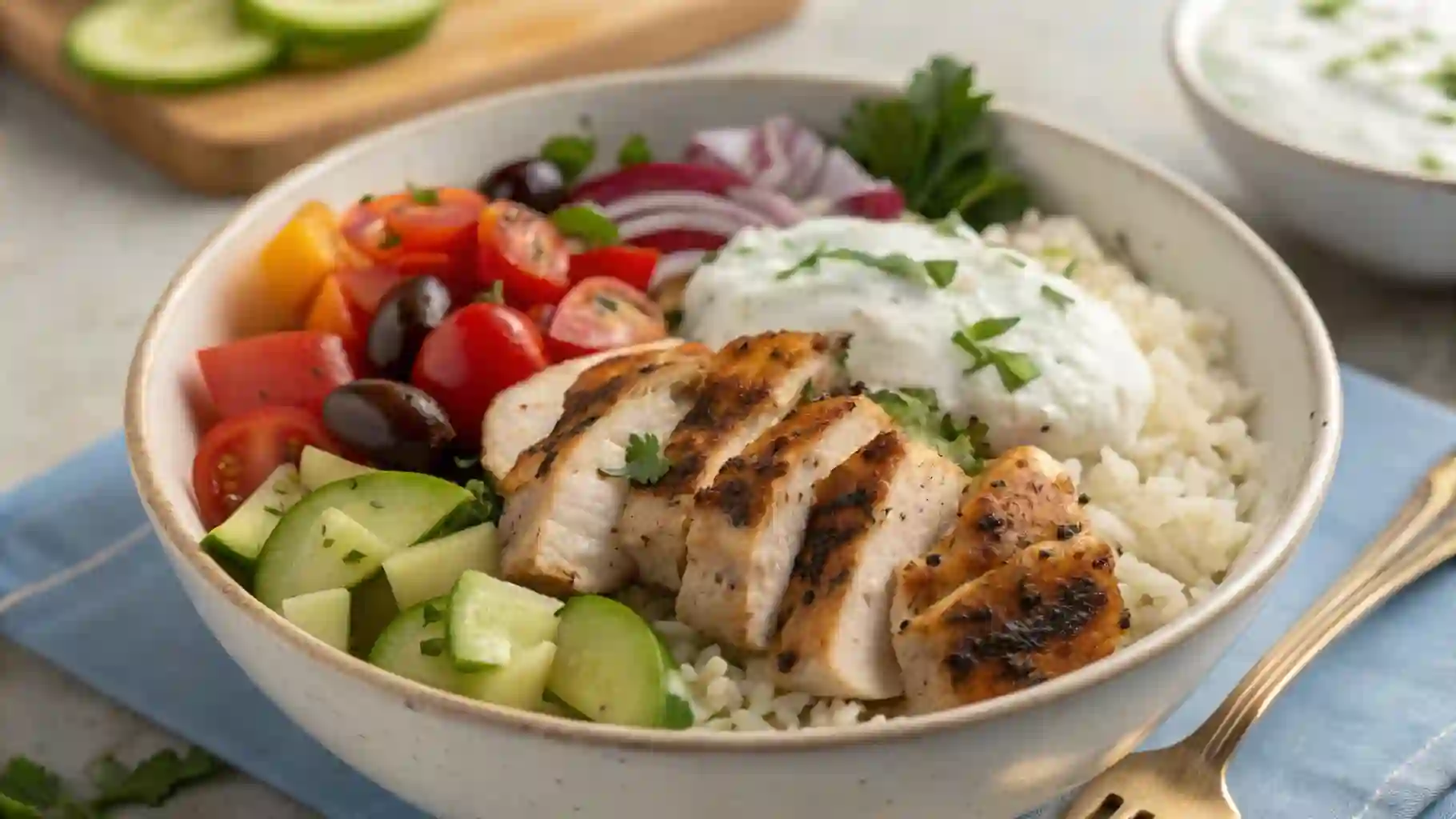 greek chicken bowls