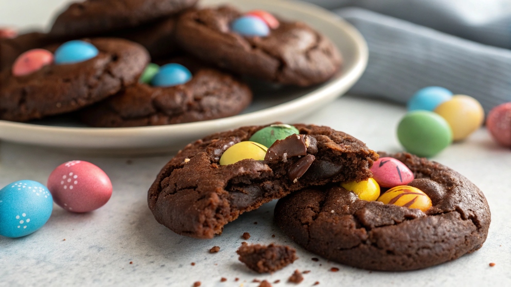 Chocolate Cadbury Egg Cookies